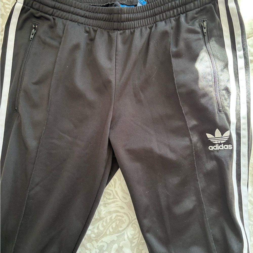 Adidas Black Joggers with Blue Tag